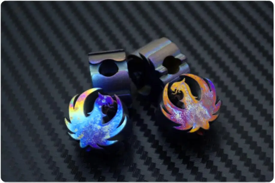 Cuchillo colgante de cuerda Edc, herramienta de aleación de titanio colgante de aleación de titanio Tc4, cuchillo azul, colgante de cuerda - imagen 5