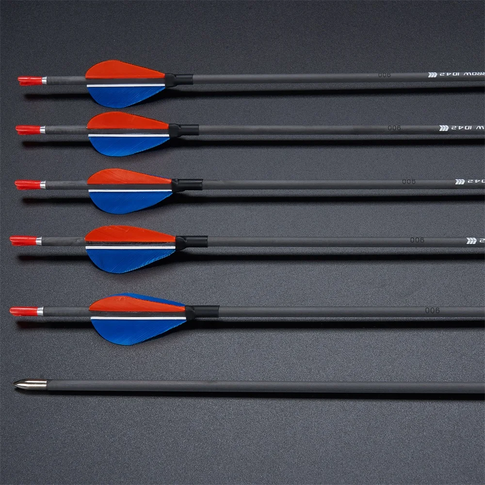 Flechas de carbono para tiro con arco, plumas de pavo - imagen 4