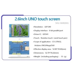 Módulo TFT color 2,6 pulgadas 320x240 para Arduino UNO y Mega2560