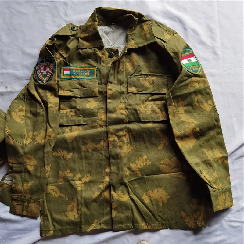 Conjunto de ropa de trabajo de camuflaje con flores amarillas del Tayikistán ruso, ropa de adiestramiento al aire libre, chaqueta y pantalones - imagen 3