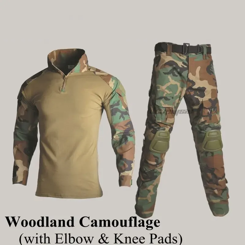 Conjunto de ropa de caza de 12 Colores, traje de camuflaje, uniforme táctico de combate, coderas, rodilleras, trajes tácticos para caza - imagen 4