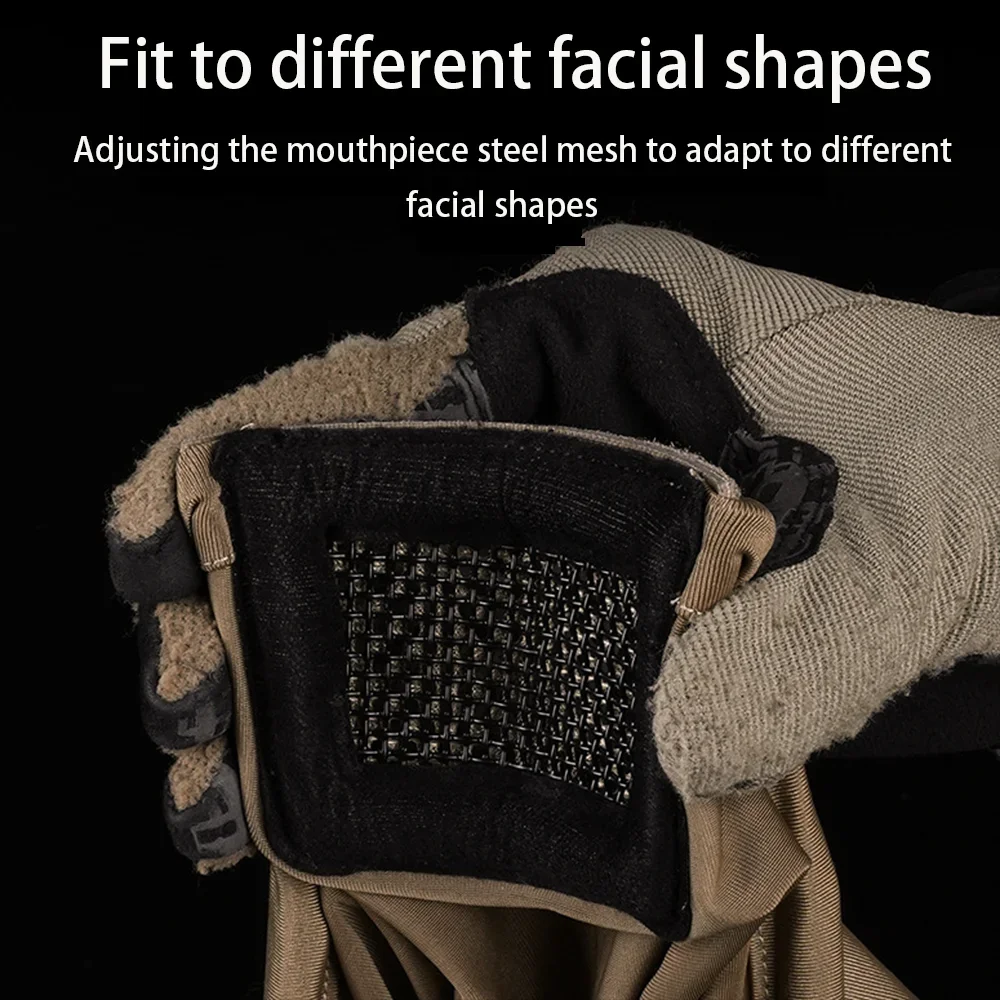 Máscara táctica de media cara, máscara de caballero a prueba de viento, casco facial transpirable para senderismo, ciclismo, juego de guerra, tiro, accesorios de caza - imagen 5