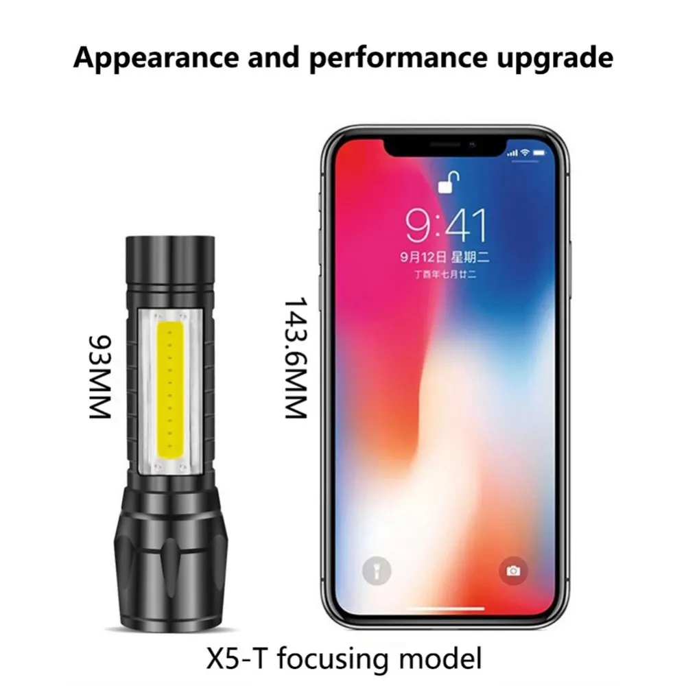 Mini linterna LED impermeable para acampar al aire libre, senderismo, linterna nocturna recargable por USB, lámparas de escalada para tienda deslumbrante - imagen 3