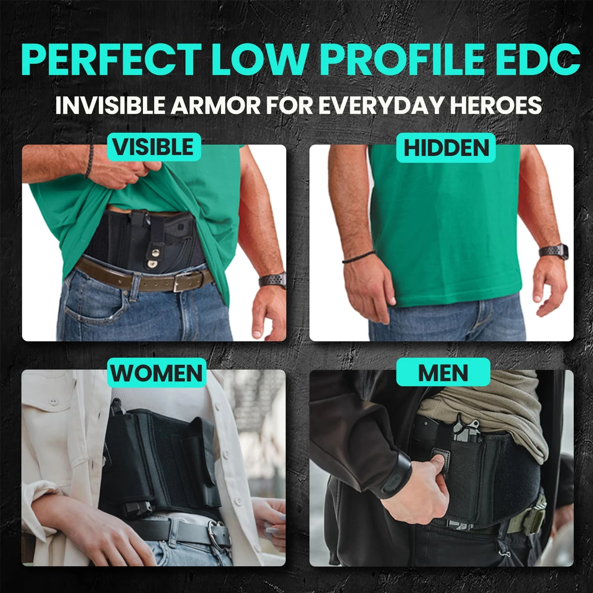 Funda para banda para el vientre para corrector profundo, retención magnética para 99% de pistolas, durabilidad y cierre de grado militar, banda cómoda - imagen 4