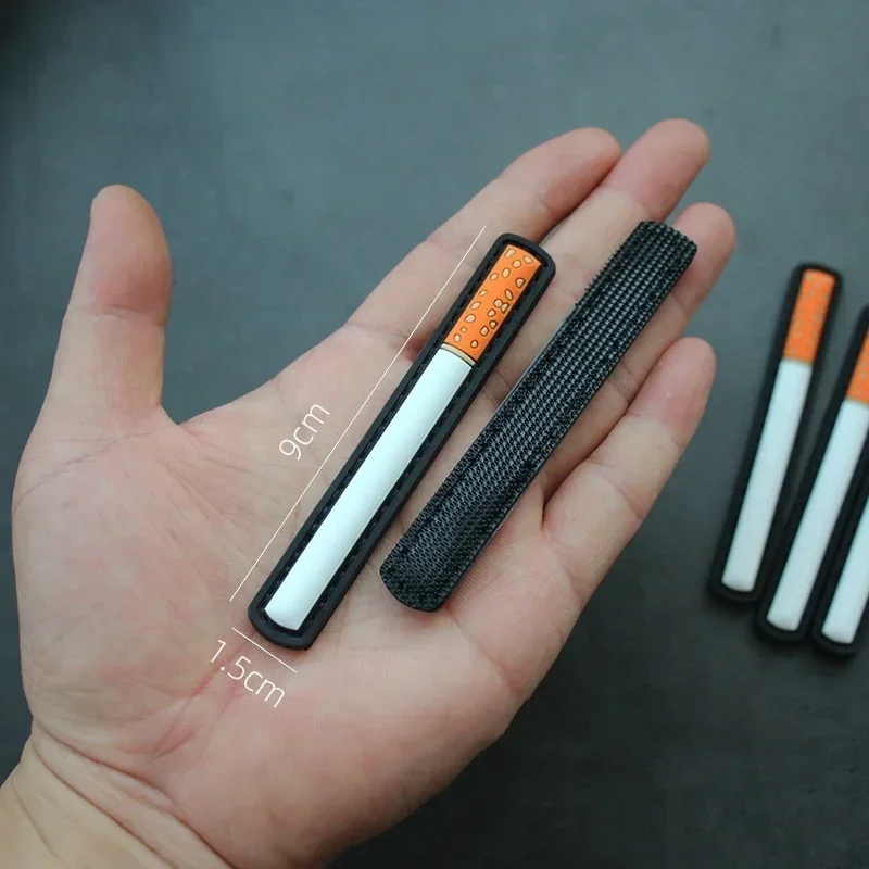 Parches 3D de PVC con gancho y bucle de humo, insignia de moral personalizada, parches tácticos de cigarrillos para mochila, sombrero, chaqueta, pegatinas de brazalete - imagen 3