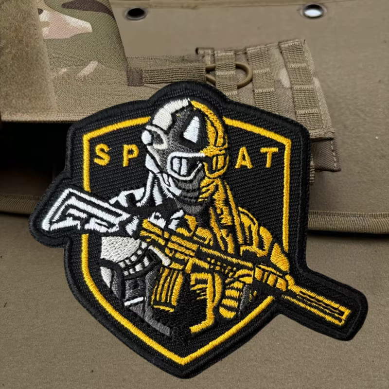 Parche bordado Chevron SPAT Warrior Soldier con velcro táctico - imagen 4
