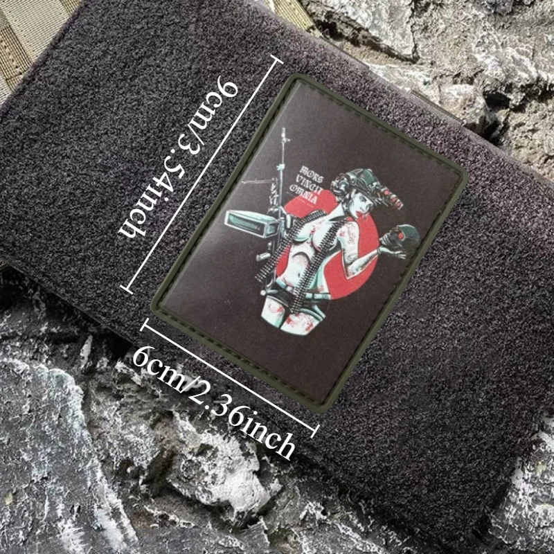 Parche táctico de Chica de Anime, insignia de moral militar, gancho y bucle impreso de PVC, mochila, ropa, accesorios decorativos, pegatina, brazalete - imagen 4