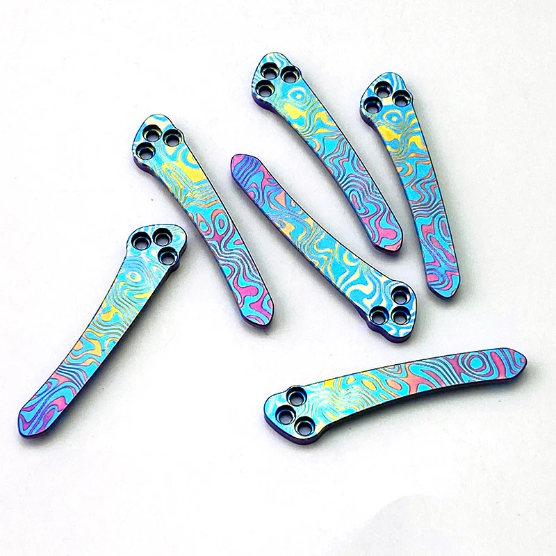 Clip de bolsillo trasero de aleación de titanio con 3 tornillos, banda de tigre anodizado, Clip integrado para accesorios de cuchillo para2 C81, 1 unidad - imagen 5