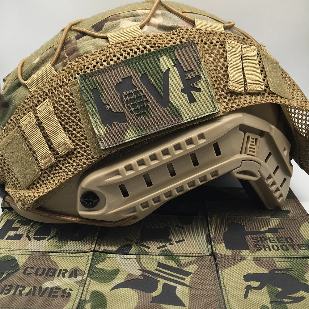 Parches tácticos Multicam, banderas reflectantes infrarrojas IR, insignia de brazo de moral militar en mochila, chaleco, apliques de combate al aire libre, emblema - imagen 2