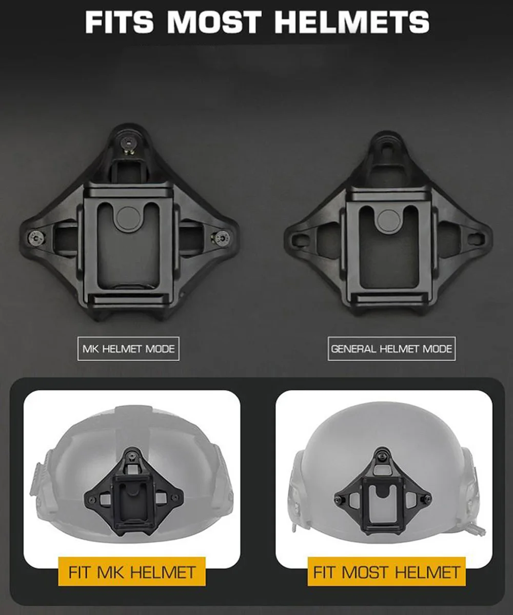 VULPO-Adaptador de montaje NVG para casco, nuevo estilo táctico MK, cubierta Vas, tres agujeros, accesorios para casco MK FAST MICH AF Wendy - imagen 5