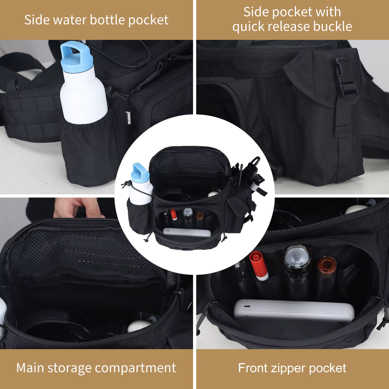 MGFLASHFORCE Riñonera táctica MOLLE EDC – Cinto militar outdoor - imagen 4