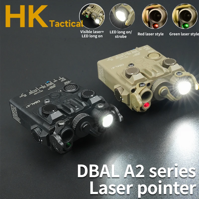 Arma láser táctica PEQ Dbal A2, equipo de puntería láser rojo o verde, compatible con riel de 20mm, accesorios de caza Airsoft para exteriores