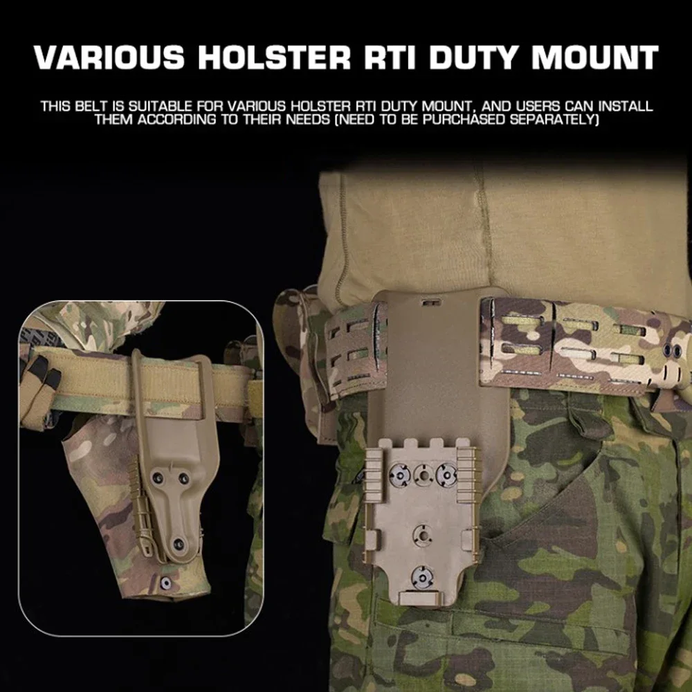 Cinturón táctico 2 en 1 MOLLE, cinturón de combate de caza, sujetadores reemplazables, juego de guerra Airsoft, pretina combinada ligera - imagen 4