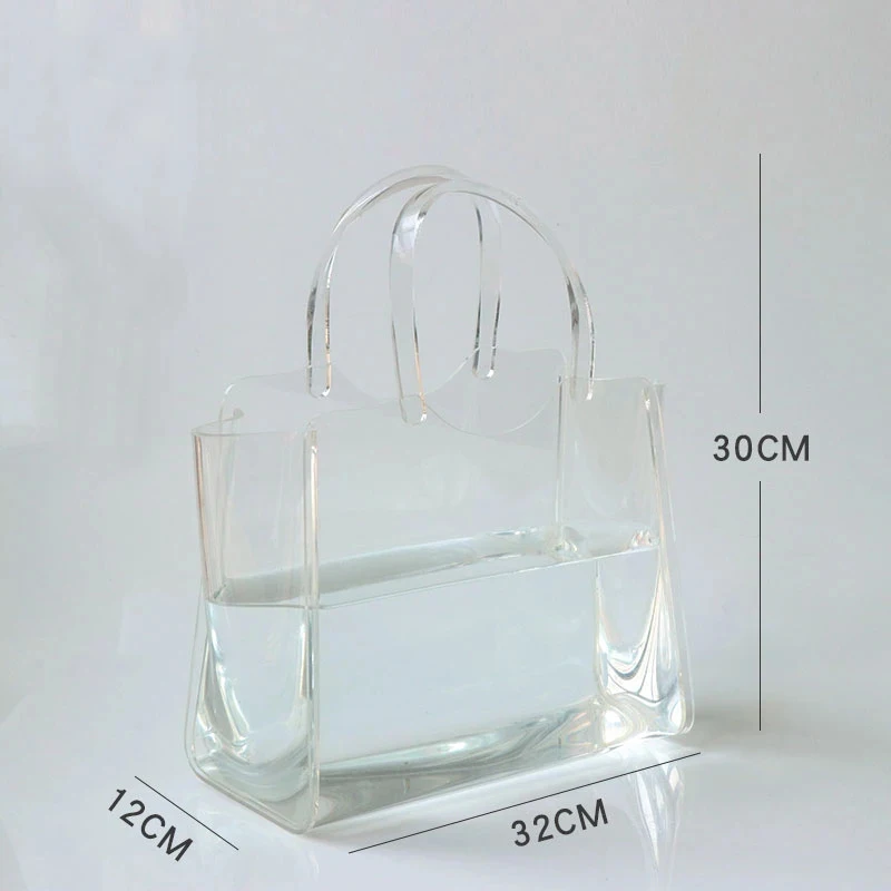Lawaia-Bolso de acrílico transparente nórdico para mujer, bolsa de mano dura de lujo, decoración de cesta de compras, a la moda - imagen 5