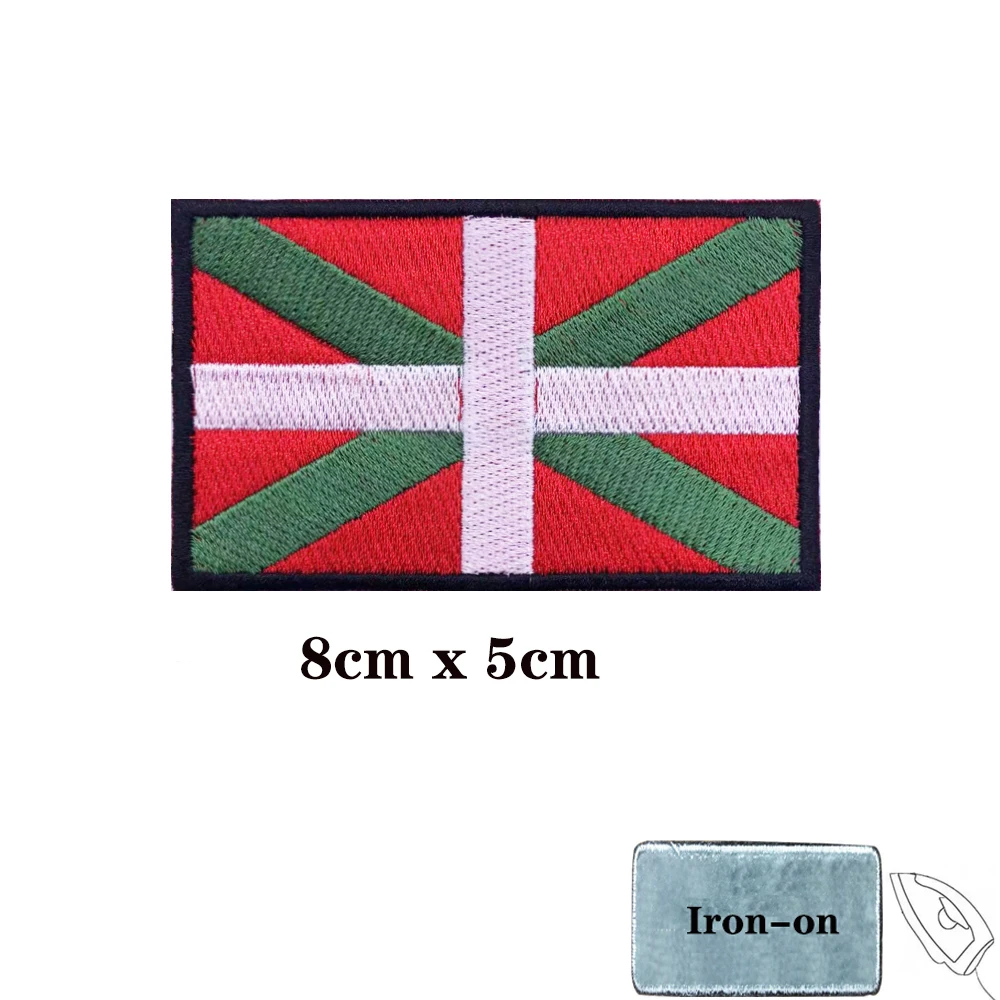 Parches de bandera Basca, brazalete, parche bordado, gancho y bucle, insignia bordada con hierro, raya militar - imagen 2