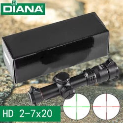 DIANA HD 2-7x20 alcance Mil Dot alcance caza Riflescope alcance iluminación retícula mira Rifle alcance francotirador caza miras