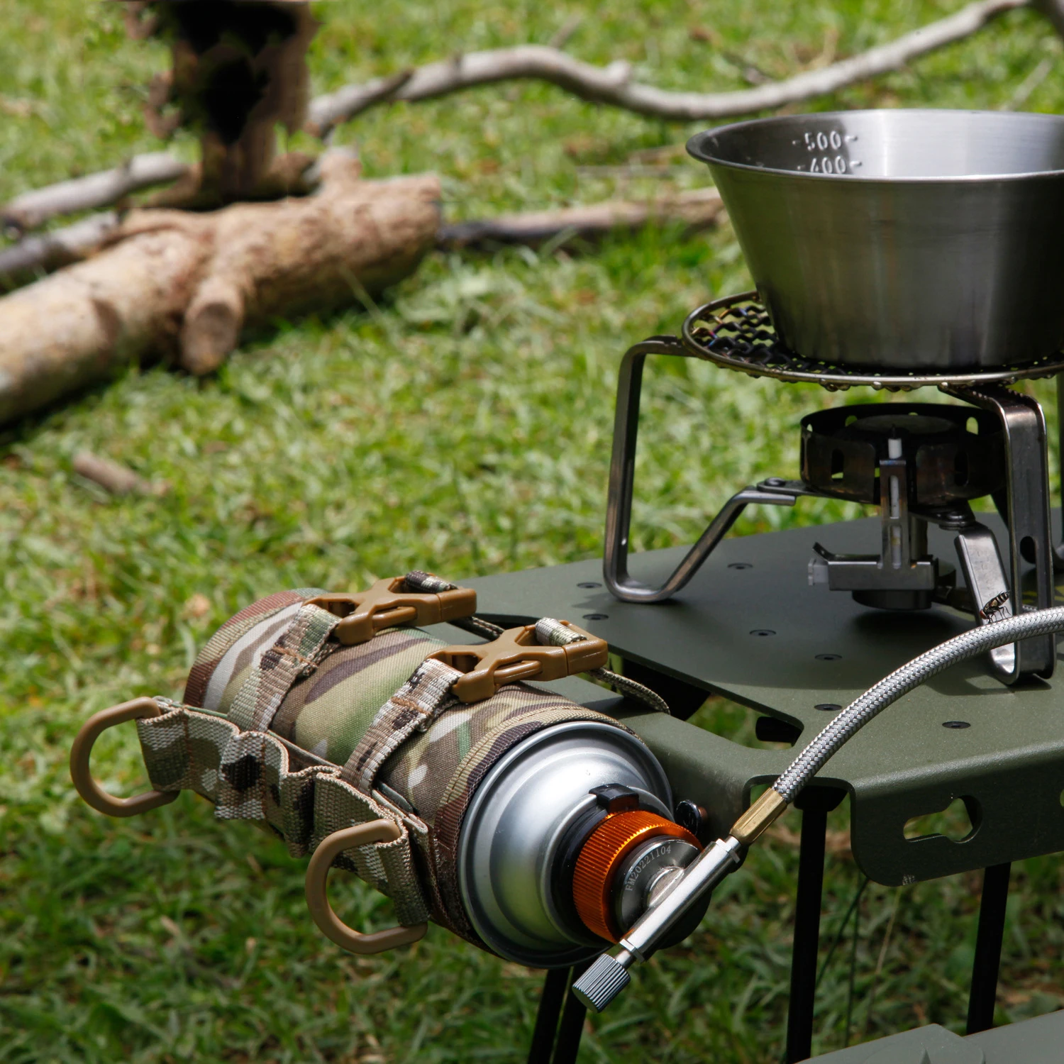 Bote de Gas de viento militar táctico al aire libre, cubierta protectora, estufa de Cassette antideslizante y antigolpes, Camping - imagen 3