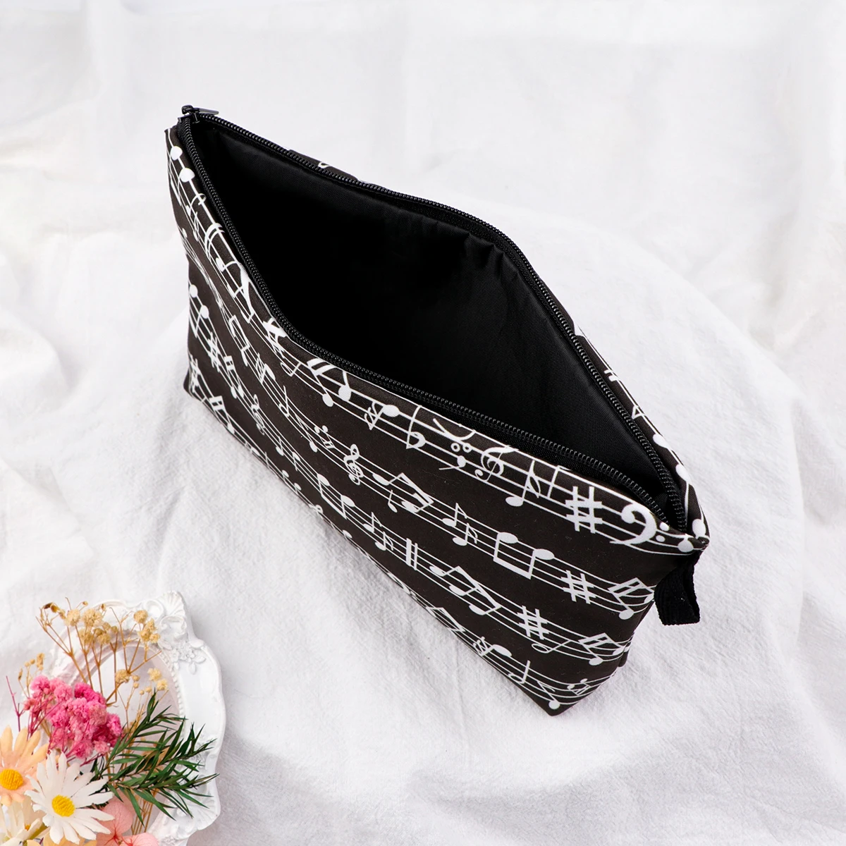 Organizador de almacenamiento de notas musicales, bolsas de maquillaje, bolsa de cosméticos portátil, bolsa de cosméticos de viaje para mujer, accesorio de maquillaje - imagen 2