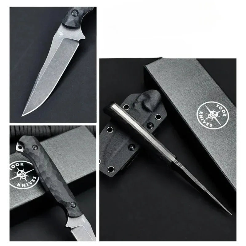 TOOR-cuchillo recto secreto, hoja 9Cr13Mov G10, mango texturizado, cuchillo táctico de alta altitud para exteriores, herramienta de seguridad de autodefensa - imagen 3