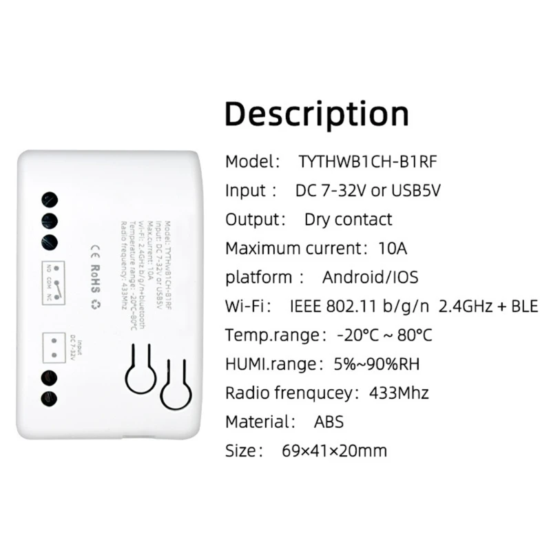 Cambio temperatura del hogar Control remoto Termostato Monitoreo energía 433MHz K1KF - imagen 4