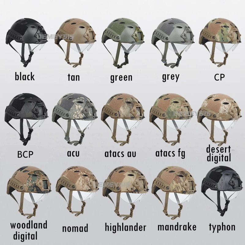 Casco táctico con gafas de tiro Airsoft Paintball Cs juego FAST PJ MH casco de entrenamiento caza combate cascos de protección - imagen 4
