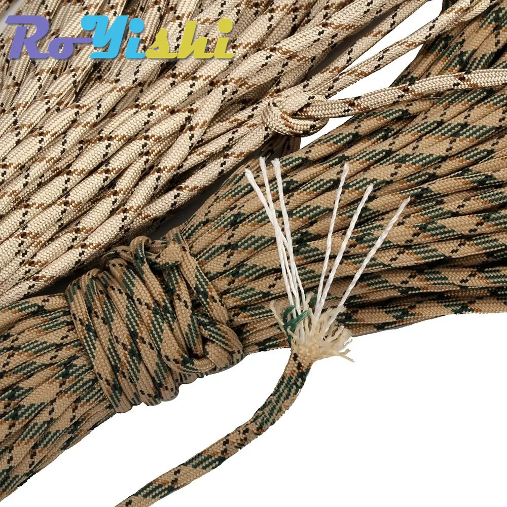 Cordón de paracaídas Paracord de 100 pies, 550, Mil Spec tipo III, núcleo de 7 hebras para escalada, Camping, hebillas, pulsera 1-40, 1 ud. - imagen 4
