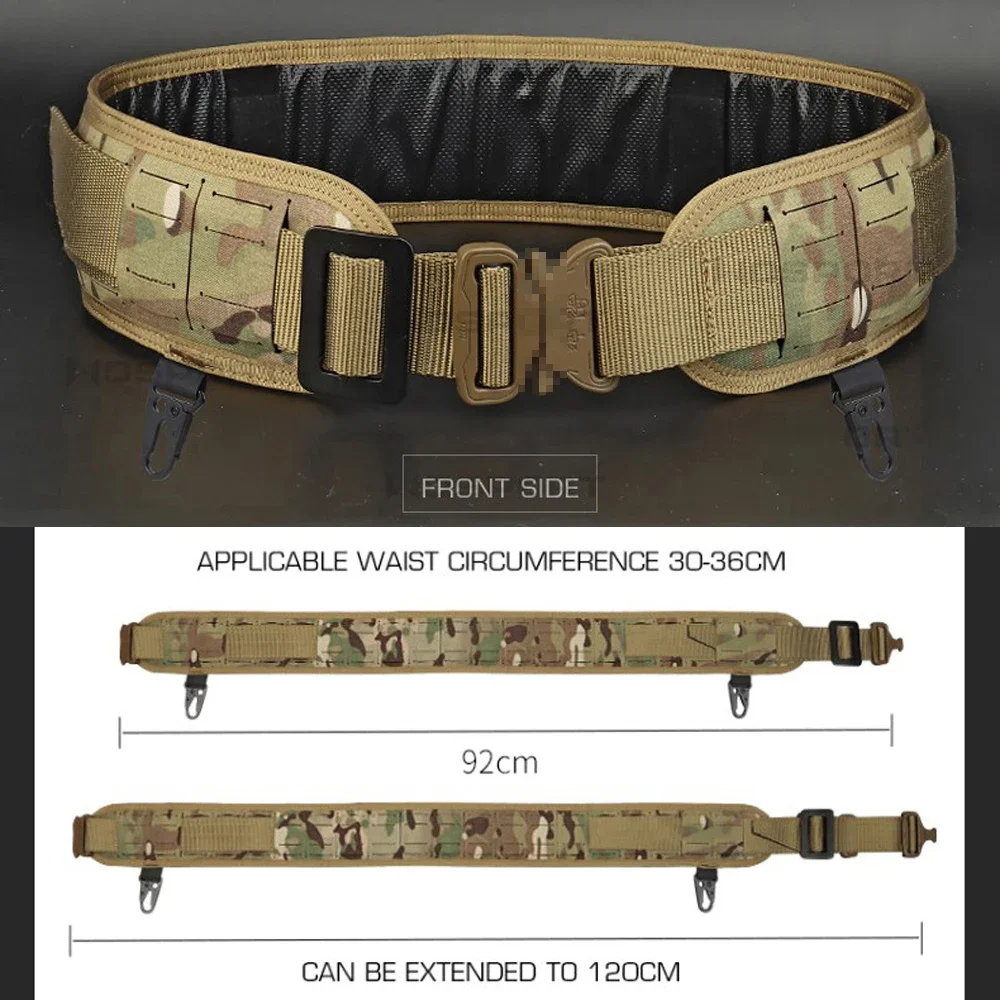 Cinturón táctico acolchado con diseño de gancho, faja de entrenamiento de combate de caza MOLLE, liberación rápida, CS, juego de guerra, tiro, cinturón Airsoft - imagen 2