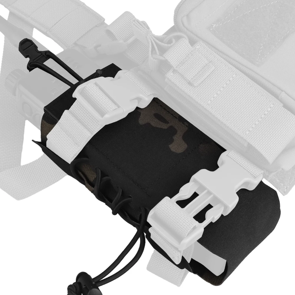 Bolsa de radio táctica AN/PRC148/152/163, almacenamiento de intercomunicador, cuerda elástica, chaleco de caza fijo, equipo de pecho, bolsa lateral - imagen 4