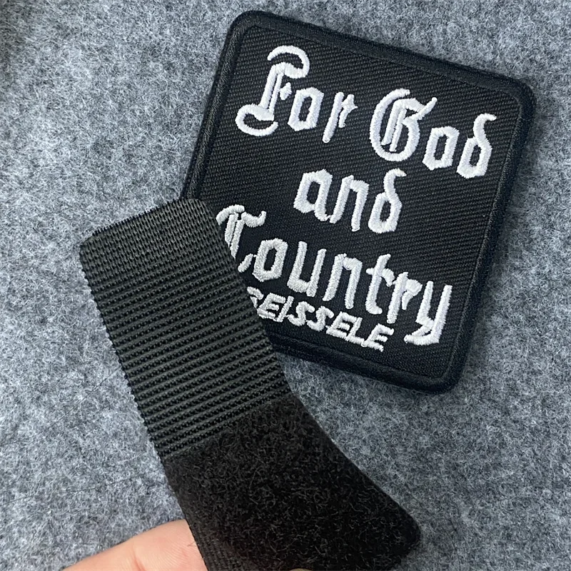 Parche bordado "para God and Country Gelssele", insignia de moral táctica, gancho y bucle, mochila, ropa, pegatina decorativa - imagen 4