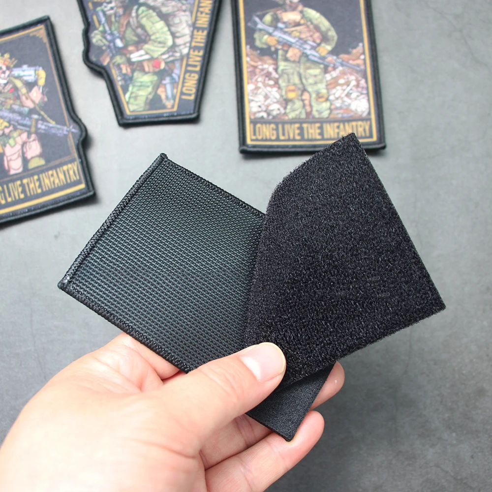 Parche con estampado de soldados de esqueleto, insignia táctica de calavera de larga duración, apliques DIY, brazalete para decoración de bolsas de ropa - imagen 5