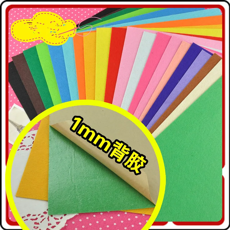 Flores de fieltro no tejidas hechas a mano autoadhesivas, manualidades de tela DIY, muñecas de juguete coloridas, Material de costura, punzón de aguja, decoración del hogar, 1mm - imagen 3