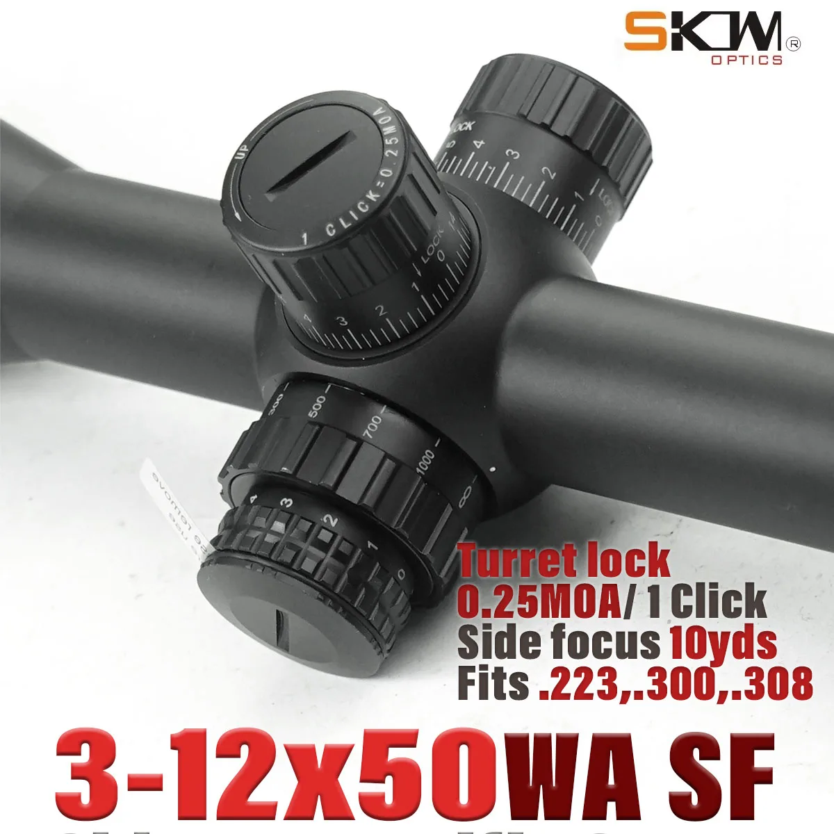 Skwoptics Optics Scope Sight Hunting, 3-12X50IR WA, SFP 30 mm Anillos 0.25MOA Retícula - imagen 3