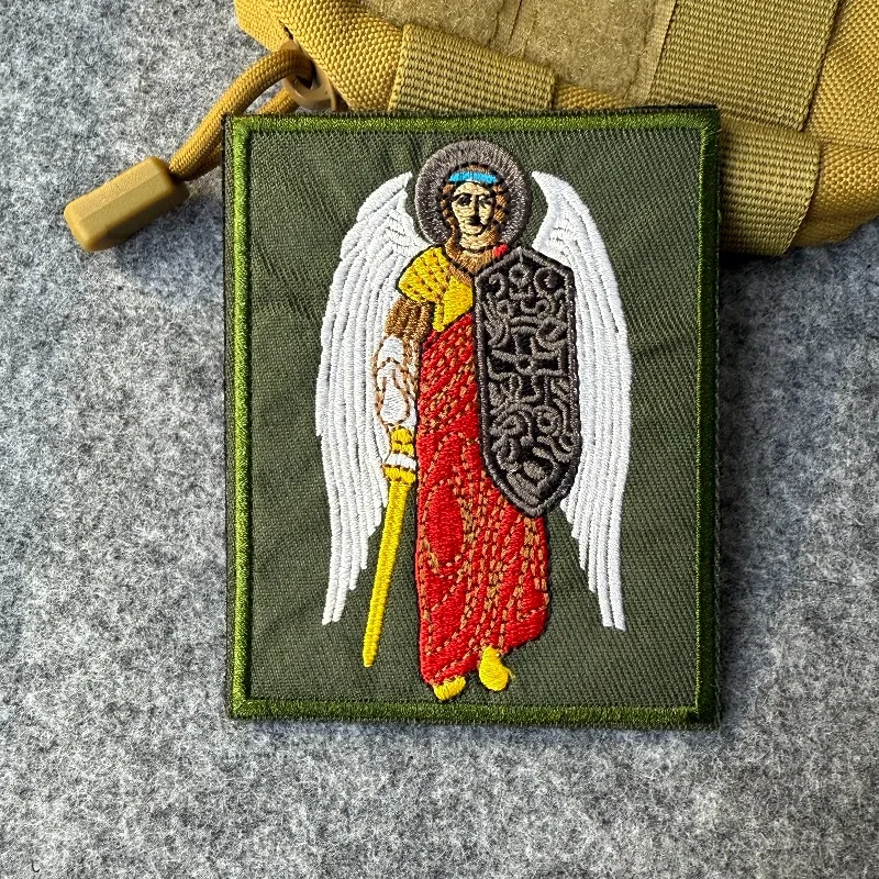 Parche Arcángel Michael salva y preservar, parches tácticos de Ángel cristiano para mochila, apliques decorativos para ropa - imagen 4