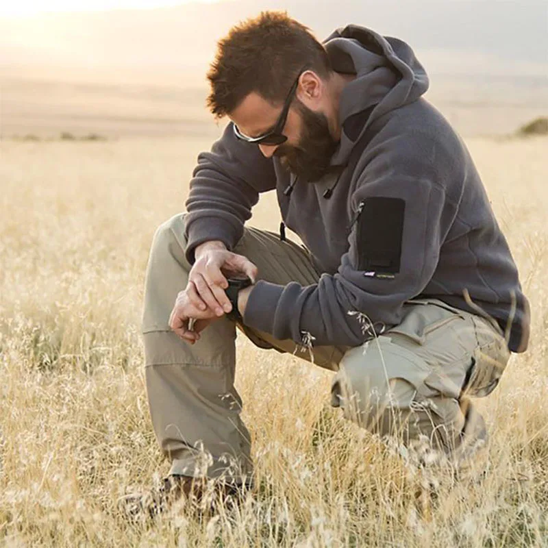 Sudaderas con capucha tácticas de forro Polar para hombre, sudaderas con capucha militares cálidas, sudaderas térmicas con múltiples bolsillos del ejército, invierno al aire libre - imagen 4
