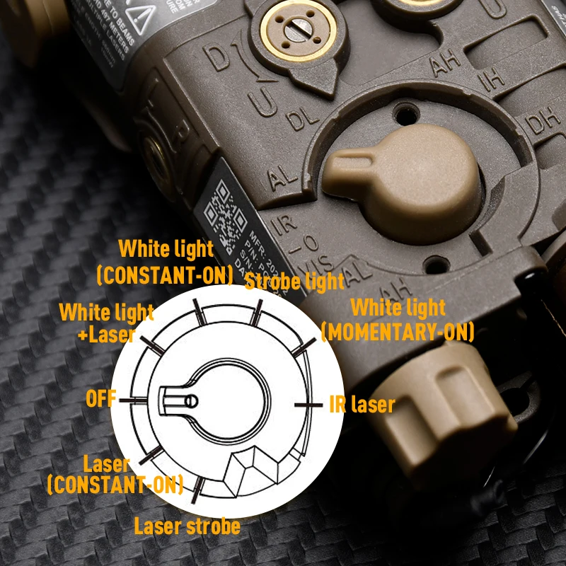 WADSN L3 NGAL linterna láser IR roja, verde y azul, caja de rayos de puntería infrarroja de nailon táctico, luz LED blanca, lámpara de caza Airsoft - imagen 4