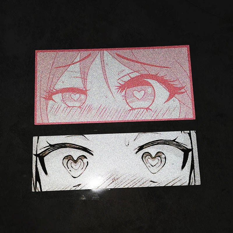 Pegatinas de coche JDM dibujos animados Aanime ojos de amor impermeable reflectante cuerpo ventana caja pegatinas casco motocicleta puerta parabrisas estilo - imagen 2