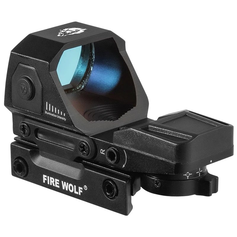FIRE WOLF 1X22X33 mira réflex de punto rojo 4 retícula óptica interruptor de encendido y apagado para montaje en riel de 20mm Airsoft táctico Rifle Socpe - imagen 4