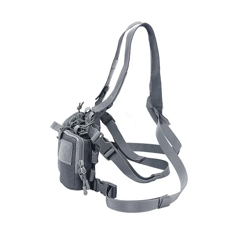 Chaleco táctico para el pecho, bolsa de aparejo, chaleco de entrenamiento de campo, correa de camuflaje multifuncional con múltiples bolsillos para acampar al aire libre, paquete de partido CS - imagen 4