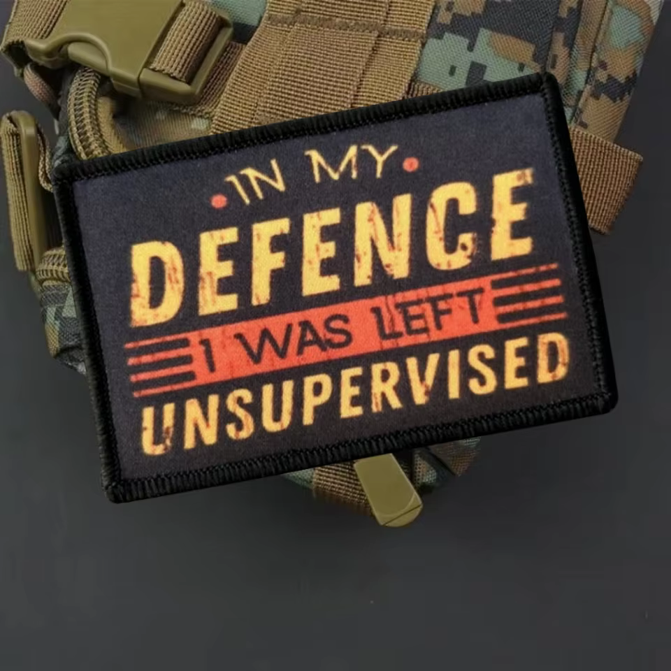 Parche táctico velcro moral – In My Defence I Was Left Unsupervised - imagen 4