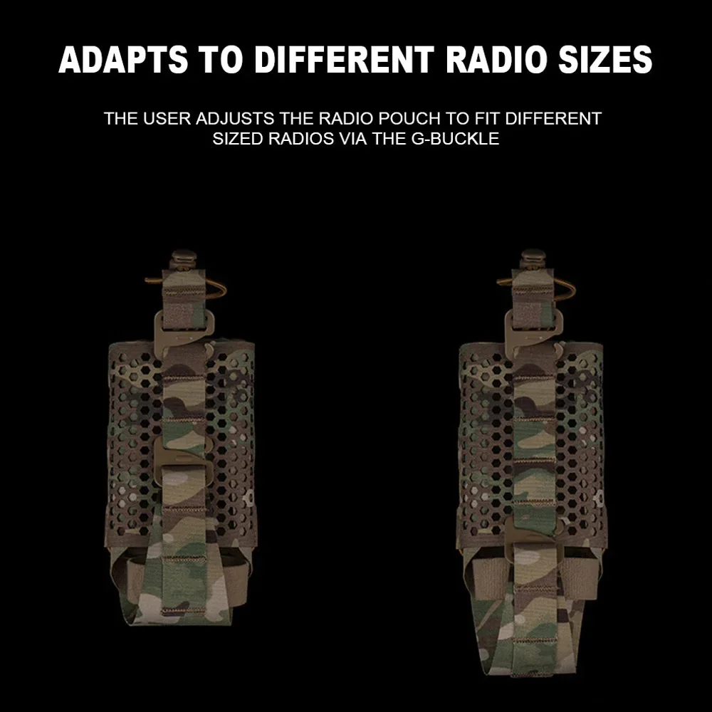 Bolsa táctica MOLLE para Radio, soporte Universal de malla para Walkie Talkie de caza al aire libre, chaleco Airsoft ajustable, portador de placa, equipo de transporte - imagen 5
