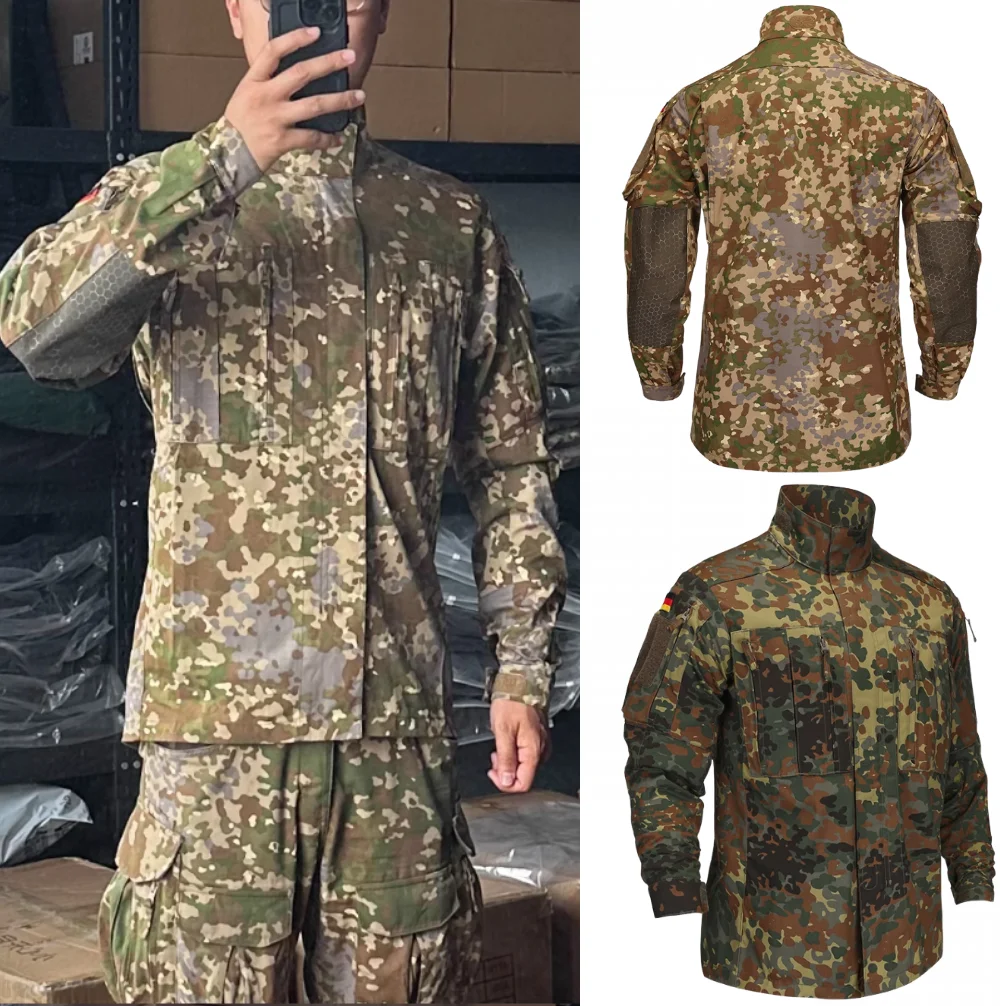 Uniforme base alemán KSK, chaqueta de combate de camuflaje para todo terreno, punto alemán/Flecktarn, chaqueta de entrenamiento de caza