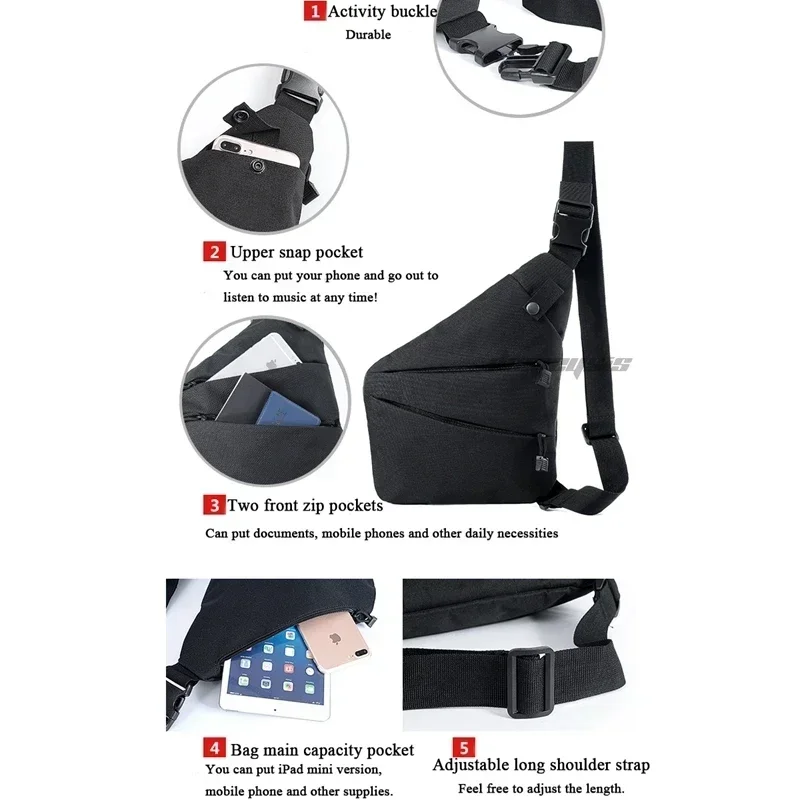 Bolsa de almacenamiento táctica para pistola de transporte oculto, funda multifuncional con bolsillo, bolso de hombro para caza antirrobo para hombre - imagen 4