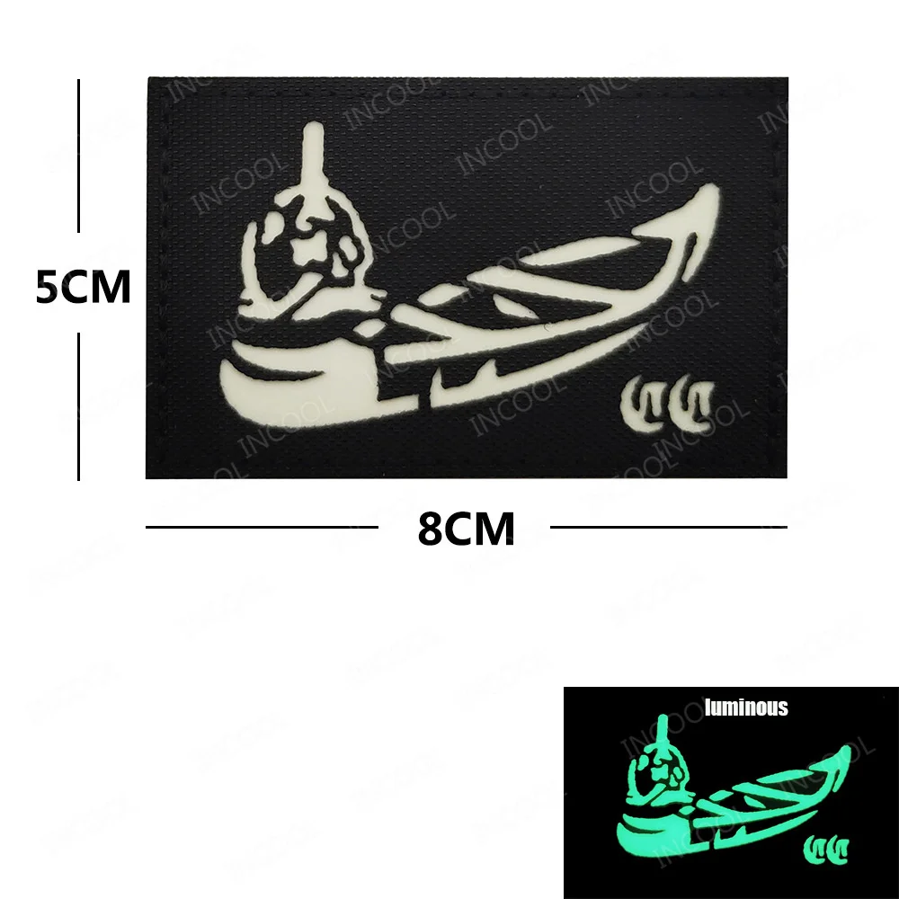 Parches bordados para barco delantero, brazalete luminoso con apliques de calavera, parche de esqueleto para ropa, mochila - imagen 2