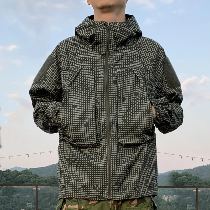 BG-cárdigan táctico con capucha para exteriores, chaqueta de camuflaje nocturno, chaqueta de caza ligera, Top - imagen 3