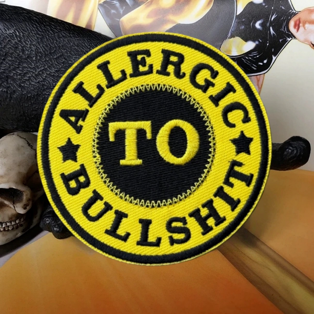 Parche militar táctico con apliques personalizados de moral bordado alérgico a Mierda, parches con gancho para ropa, pegatina para mochila - imagen 3