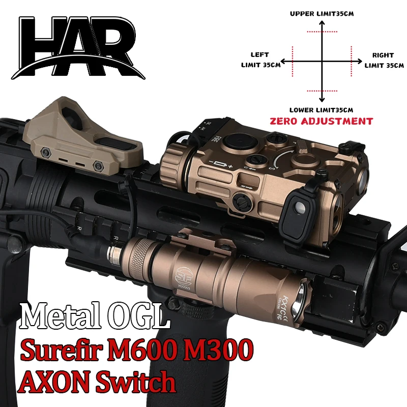 Eotec Metal OGL Surefir táctico M600 M300 linterna arma de caza rojo verde IR láser AXON interruptor apto para riel de 20mm DBAL NGAL PEQ - imagen 2