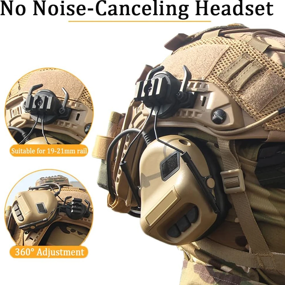 Conjunto de casco táctico con gafas Airsoft, auriculares para tiro, montura LG24, luz de identificación, funda para batería, modelo de cámara, pasamontañas - imagen 4