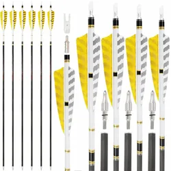 6/12 Uds tiro con arco flecha de carbono puro SP250-600 ID6.2mm flecha para tiro con arco al aire libre caza tiro accesorios de entrenamiento