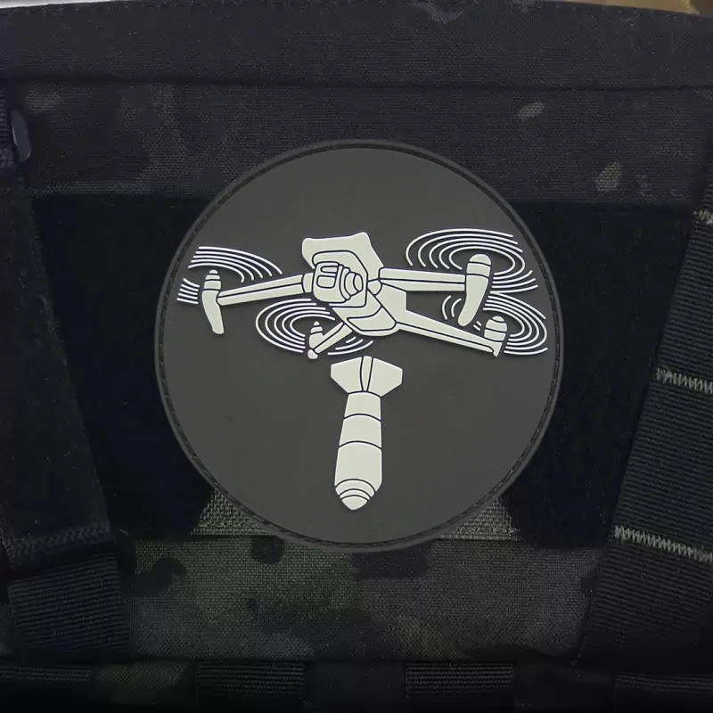 Parche de PVC táctico UAV para ropa, insignia de moral Chevron, parches militares con gancho y bucle, accesorios para mochila, pegatinas - imagen 5