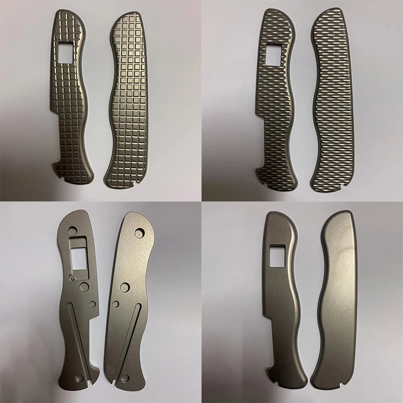 Cuchillo personalizado de 3 tipos, báscula con mango de titanio con orificio de bloqueo del eje para cuchillos del ejército suizo Victorinox de 111MM, pieza de fabricación de agarre exterior - imagen 2